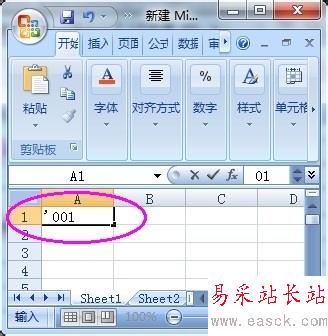 怎样使Excel显示以0开头的数据