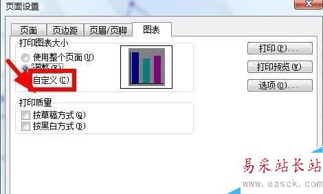 如何使用excel2003打印图表？