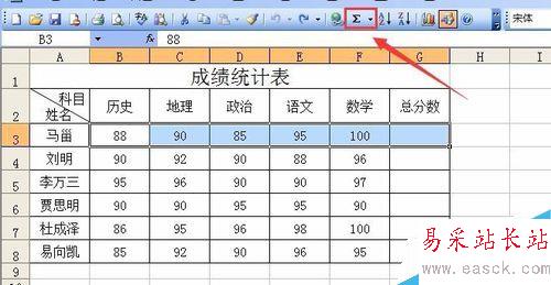 excel自动求和的应用