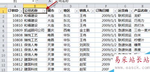 Excel 2010筛选中的搜索功能