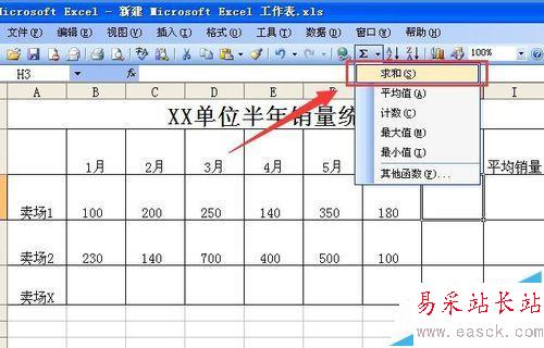 如何利用EXCEL表格求和，并且做成格式化的表格