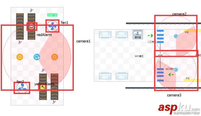 html5,canvas,商场监控