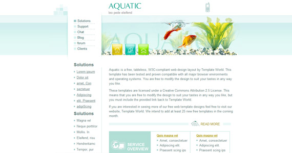 aquatic-css-xhtml-template