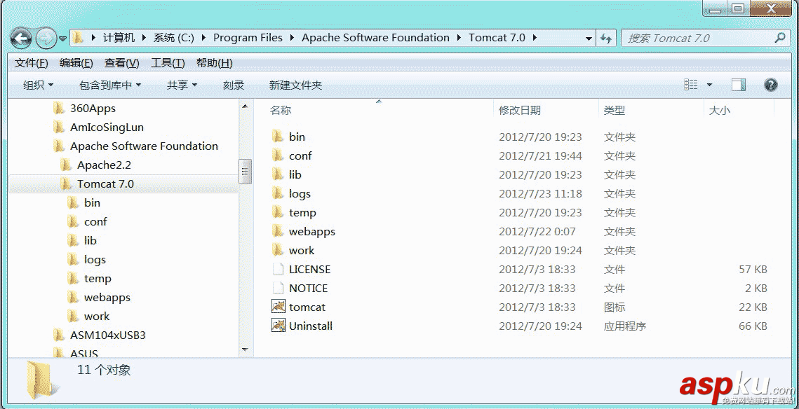 Apache2.2,Tomcat7,整合