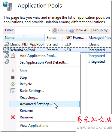 IIS 7.5 :: Application Pools