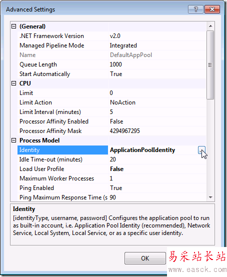 IIS 7.5 :: Application Pools :: Advanced Settings