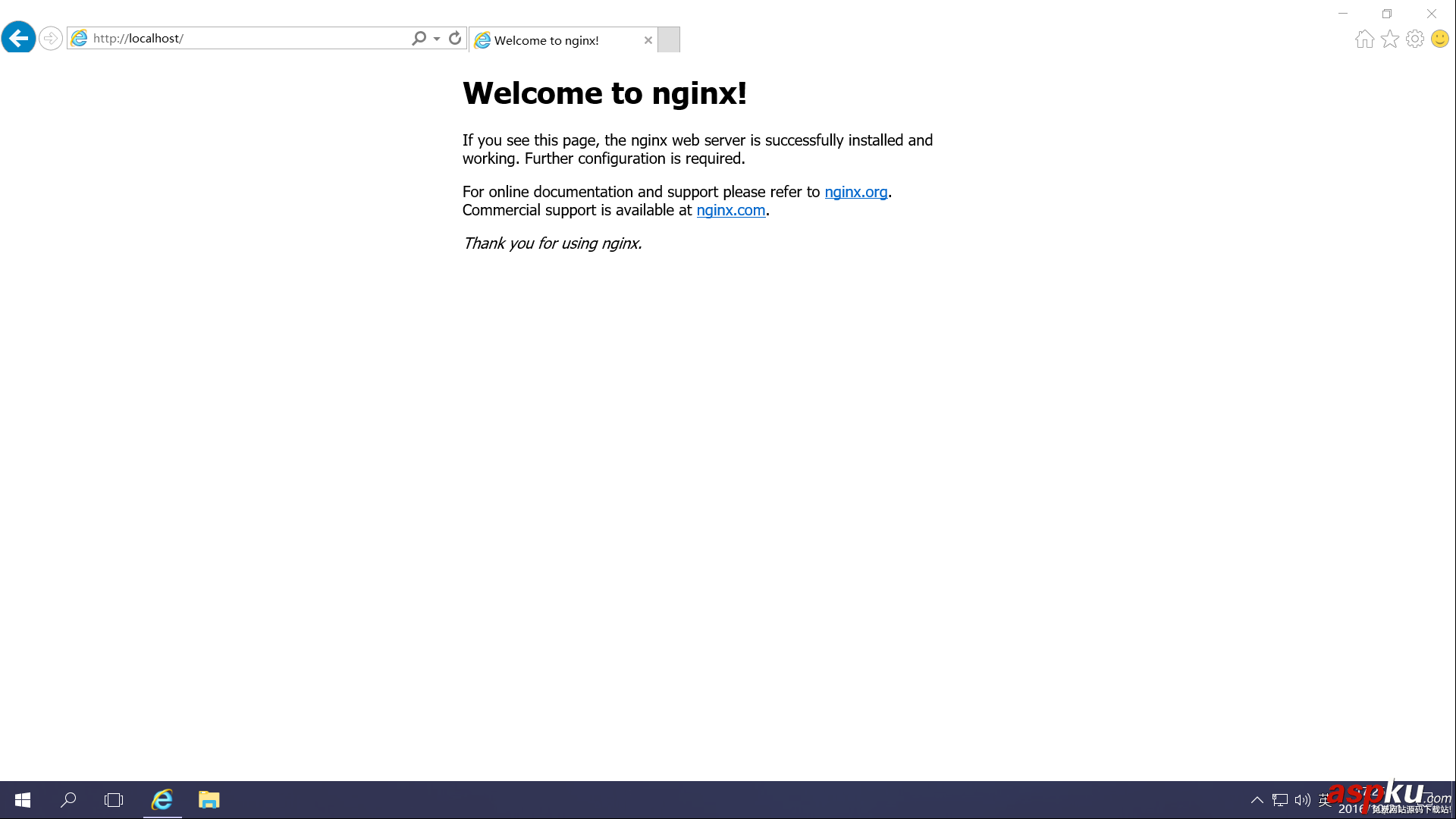 Server2016,Nginx,安装配置