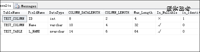 SQLServer,表名,列名,空格,代码