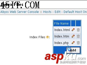 使用Abyss Web Server配置支持ASP/PHP/CGI