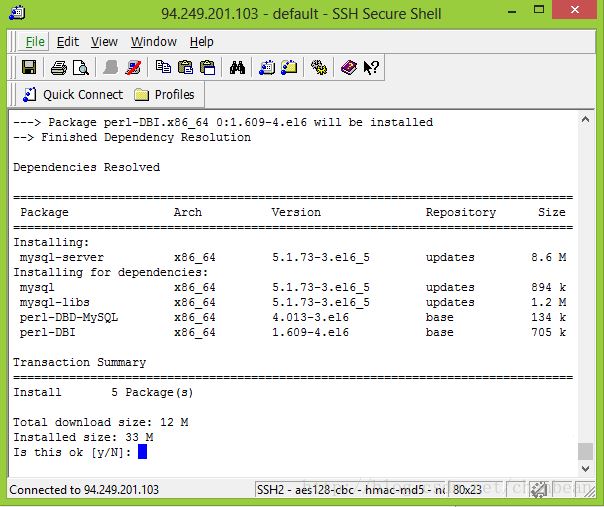 CentOS,VPS,SSH,MySQL