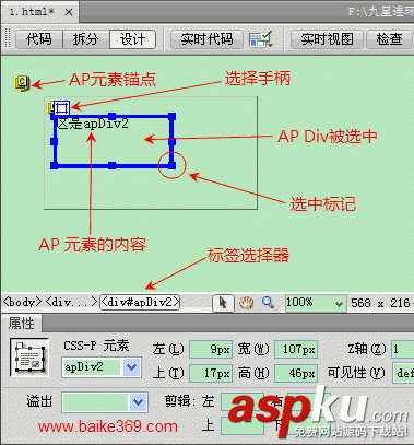 Dreamweaver激活、选择和删除AP Div