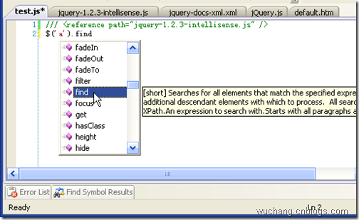 让VS2008对JQuery语法的智能感知更完美一点