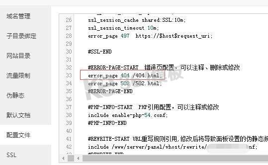 宝塔面板设置404自定义页面