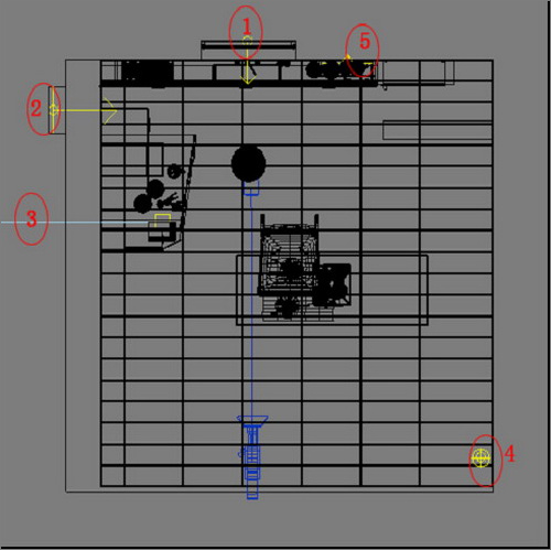 3dsmax9教程：调整厨房场景布光