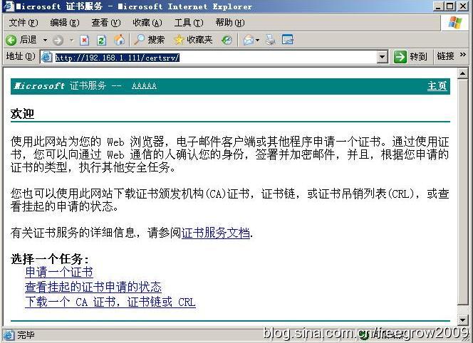 Windows server 2003证书服务器配置