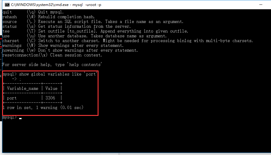 Windows10,mysql,端口号