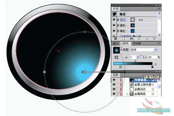 illustrator实例教程：打造漂亮的水晶按钮图标_网页设计