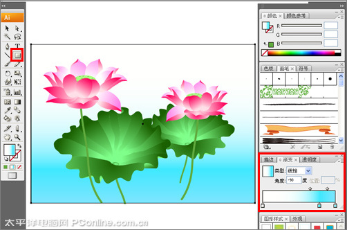 illustrator cs3鼠绘教程：绘制漂亮的矢量荷花图_网页设计