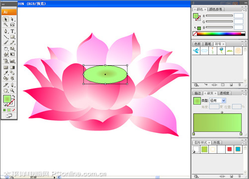 illustrator cs3鼠绘教程：绘制漂亮的矢量荷花图_网页设计