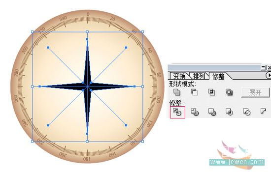 illustrator鼠绘教程：简单绘制金色指南针_网页设计