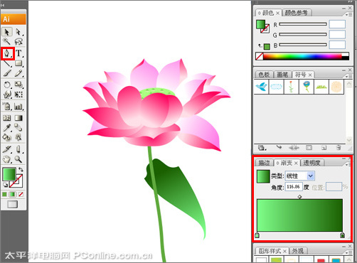 illustrator cs3鼠绘教程：绘制漂亮的矢量荷花图_网页设计